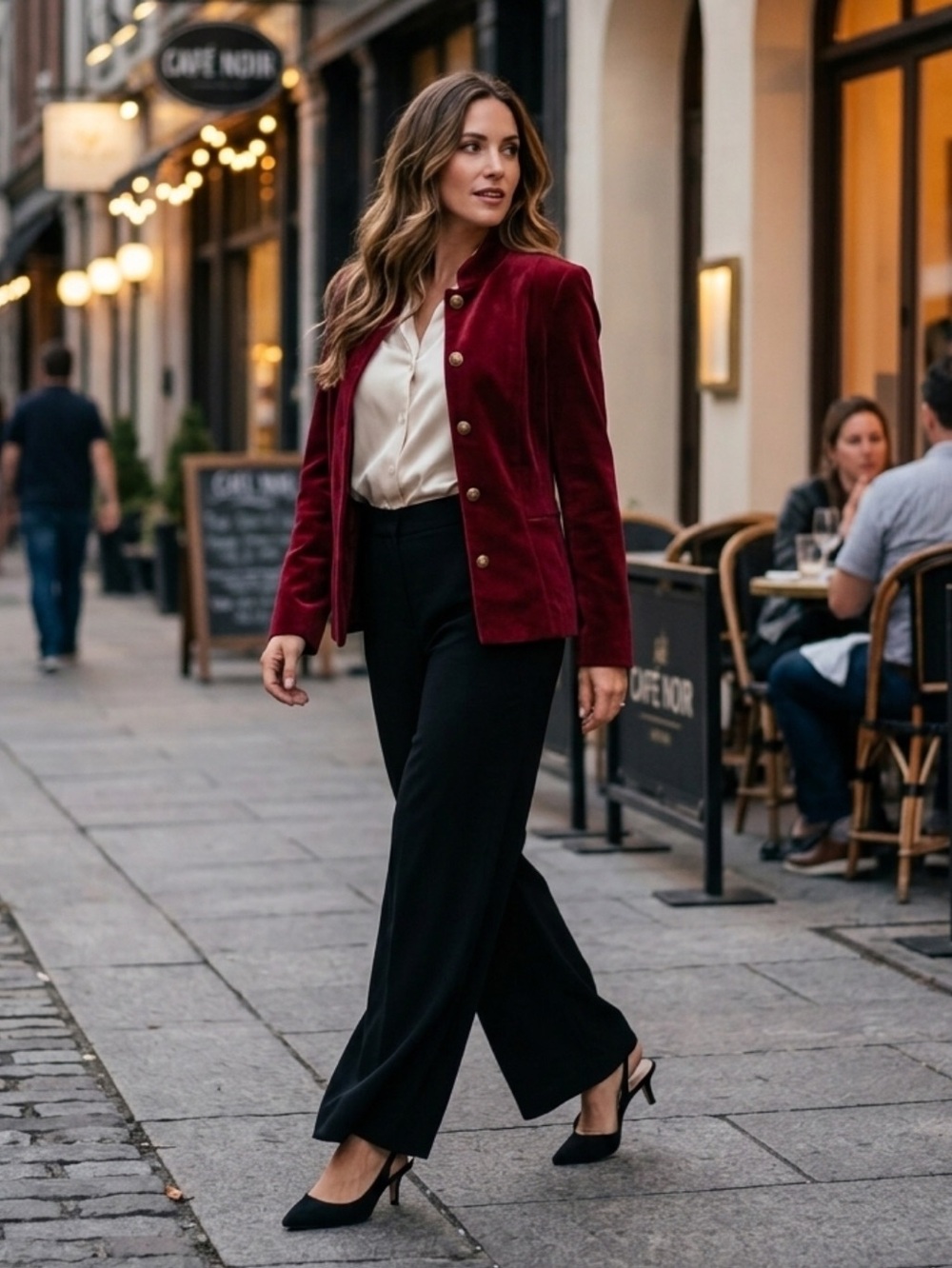 Laura Velvet Berry Red Mandarin Collar Evening Blazer 8 Tailored Smoking Blazer